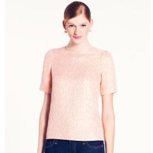 BNWT! kate spade new york haley puff-sleeve glitter holiday top, size 0A BLUSH